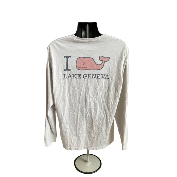 Men's Vineyard Vines Long Sleeve T-Shirt Size L White - Picture 3 of 4